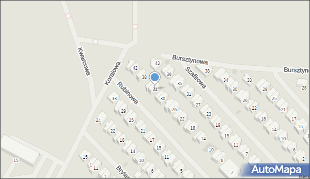 Kołobrzeg, Rubinowa, 34, mapa Kołobrzegu
