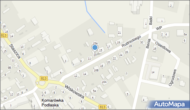 Komarówka Podlaska, Rudnickiego Jana, ks., 13, mapa Komarówka Podlaska