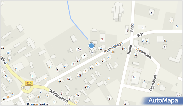 Komarówka Podlaska, Rudnickiego Jana, ks., 17, mapa Komarówka Podlaska