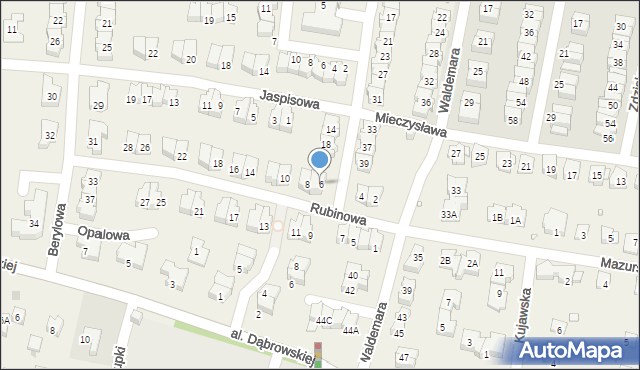 Komorów, Rubinowa, 6, mapa Komorów