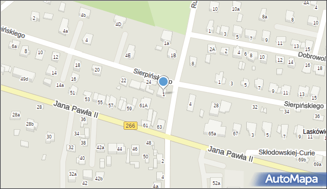 Konin, Rudzicka, 1, mapa Konina