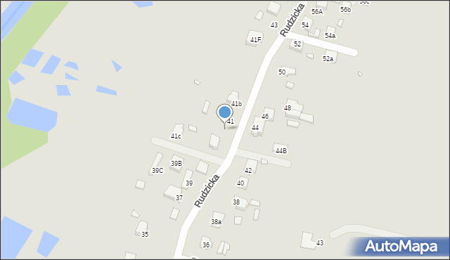 Konin, Rudzicka, 41a, mapa Konina