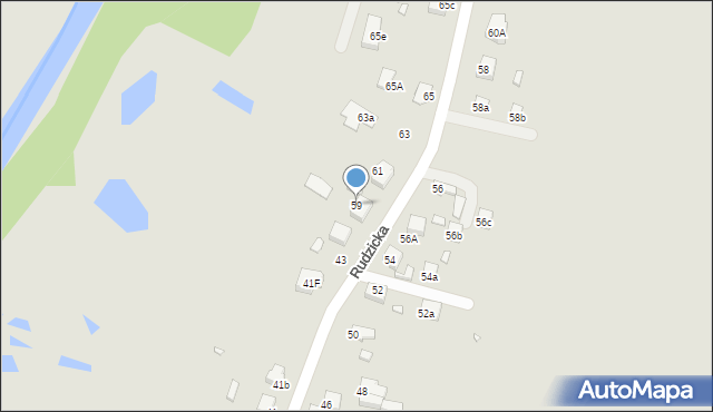 Konin, Rudzicka, 59, mapa Konina