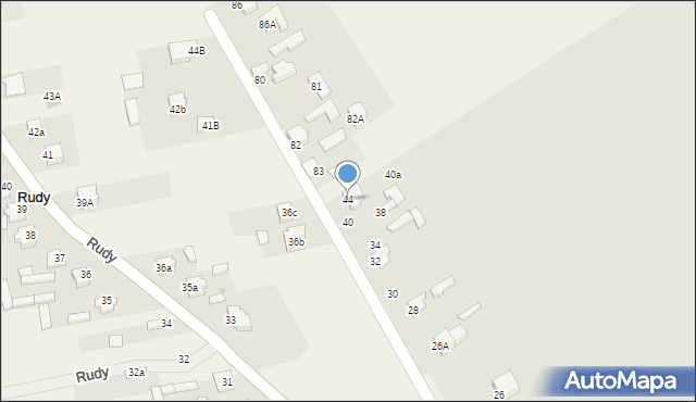 Końskowola, Rudzka, 44, mapa Końskowola