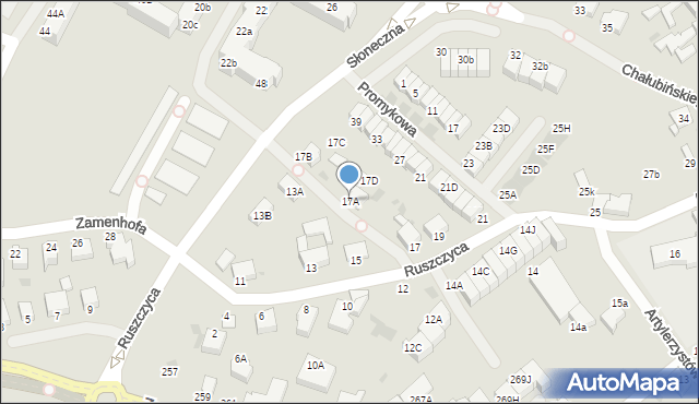 Koszalin, Ruszczyca Ferdynanda, 17A, mapa Koszalina