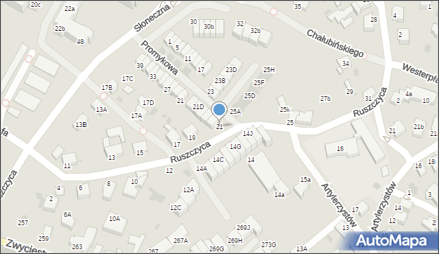 Koszalin, Ruszczyca Ferdynanda, 21, mapa Koszalina