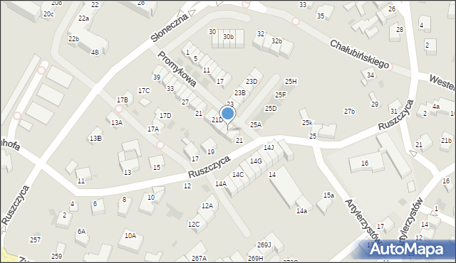 Koszalin, Ruszczyca Ferdynanda, 21B, mapa Koszalina