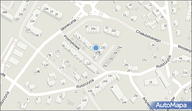 Koszalin, Ruszczyca Ferdynanda, 23A, mapa Koszalina