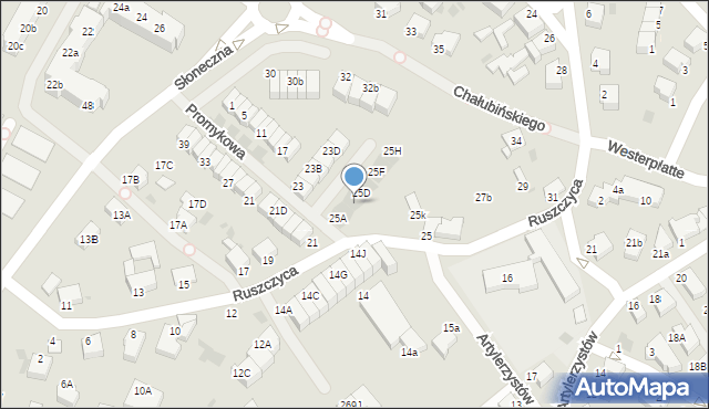 Koszalin, Ruszczyca Ferdynanda, 25C, mapa Koszalina