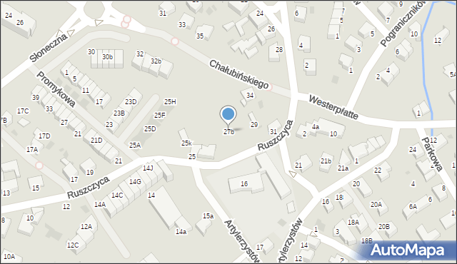 Koszalin, Ruszczyca Ferdynanda, 27b, mapa Koszalina