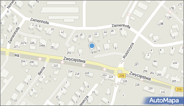 Koszalin, Ruszczyca Ferdynanda, 3, mapa Koszalina