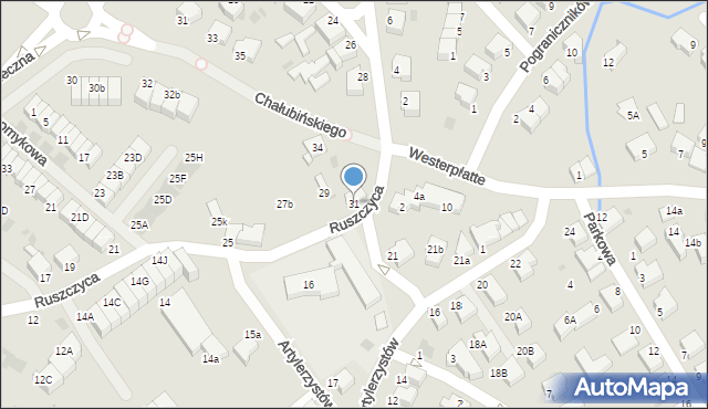 Koszalin, Ruszczyca Ferdynanda, 31, mapa Koszalina