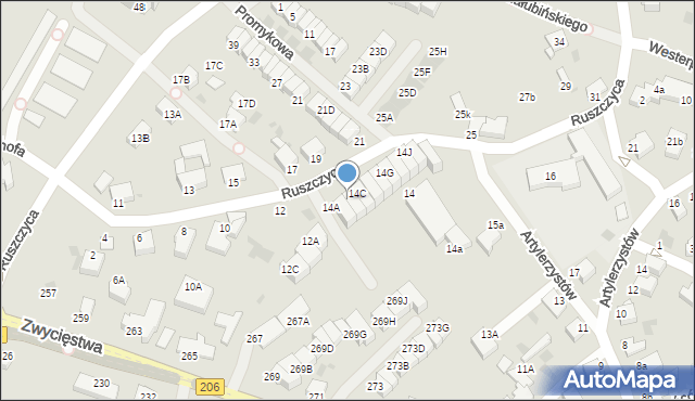 Koszalin, Ruszczyca Ferdynanda, 14B, mapa Koszalina