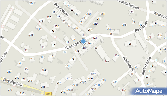 Koszalin, Ruszczyca Ferdynanda, 14C, mapa Koszalina