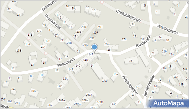 Koszalin, Ruszczyca Ferdynanda, 14K, mapa Koszalina