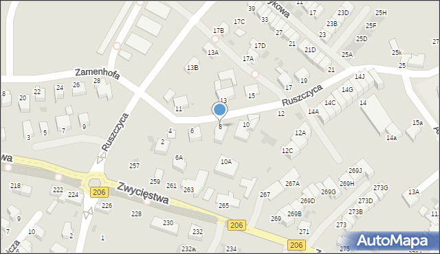 Koszalin, Ruszczyca Ferdynanda, 8, mapa Koszalina