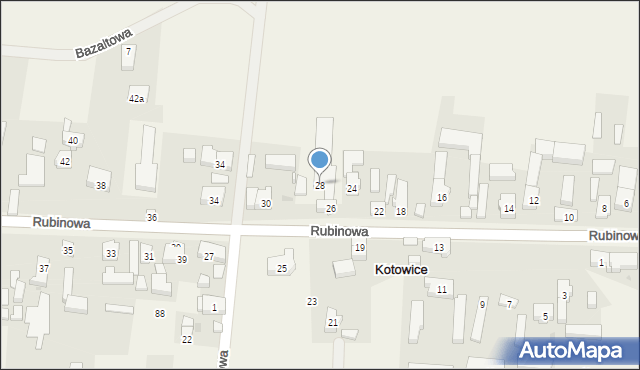 Kotowice, Rubinowa, 28, mapa Kotowice