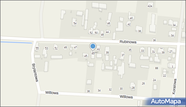 Kotowice, Rubinowa, 43, mapa Kotowice