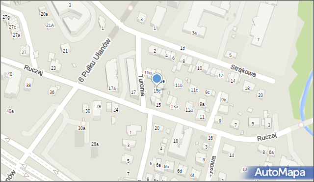Kraków, Ruczaj, 15c, mapa Krakowa