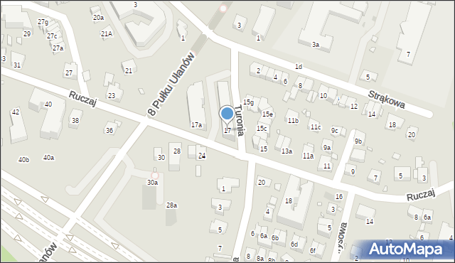 Kraków, Ruczaj, 17, mapa Krakowa