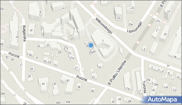 Kraków, Ruczaj, 21A, mapa Krakowa