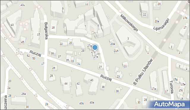 Kraków, Ruczaj, 27b, mapa Krakowa