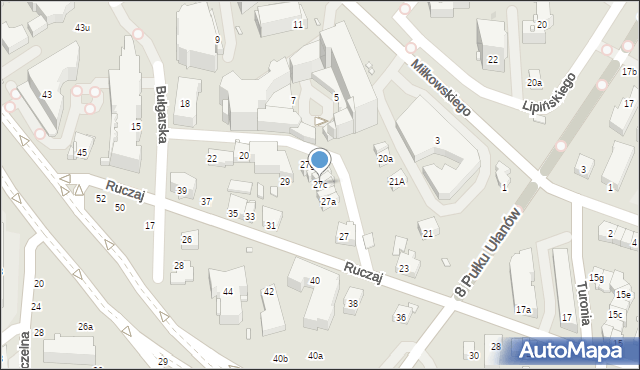 Kraków, Ruczaj, 27c, mapa Krakowa