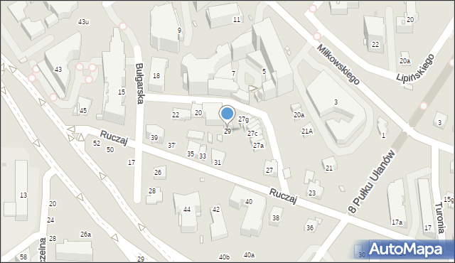 Kraków, Ruczaj, 29, mapa Krakowa