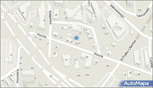 Kraków, Ruczaj, 31, mapa Krakowa