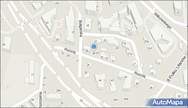 Kraków, Ruczaj, 37, mapa Krakowa