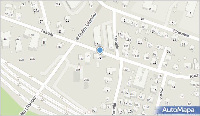 Kraków, Ruczaj, 24, mapa Krakowa