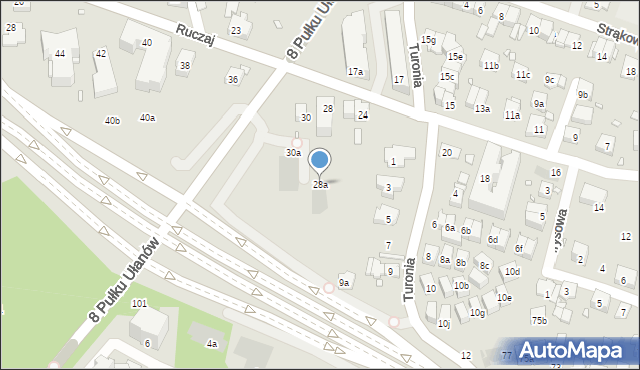Kraków, Ruczaj, 28a, mapa Krakowa