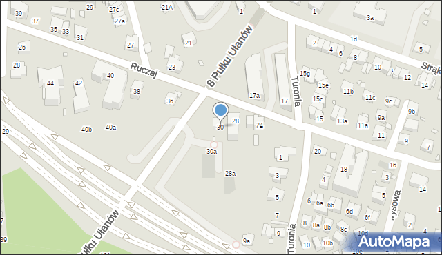 Kraków, Ruczaj, 30, mapa Krakowa