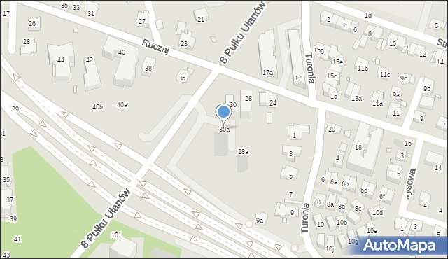 Kraków, Ruczaj, 30a, mapa Krakowa