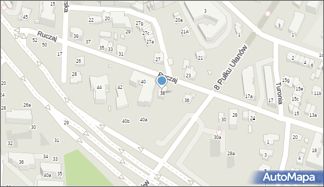 Kraków, Ruczaj, 38, mapa Krakowa