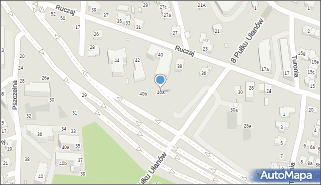 Kraków, Ruczaj, 40a, mapa Krakowa