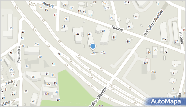 Kraków, Ruczaj, 40b, mapa Krakowa