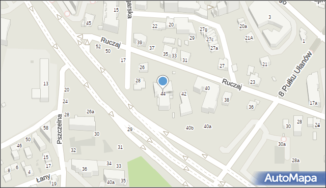 Kraków, Ruczaj, 44, mapa Krakowa