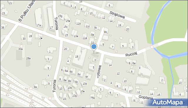Kraków, Ruczaj, 16a, mapa Krakowa