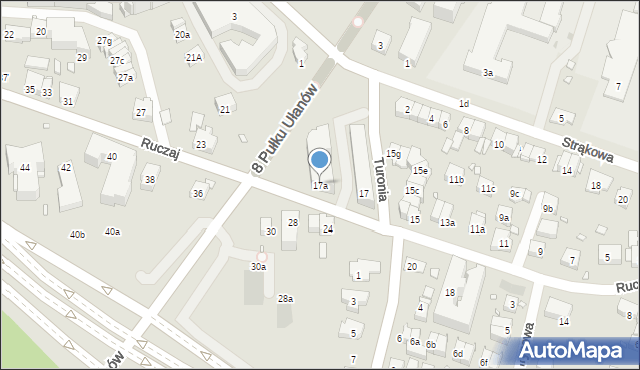 Kraków, Ruczaj, 17a, mapa Krakowa