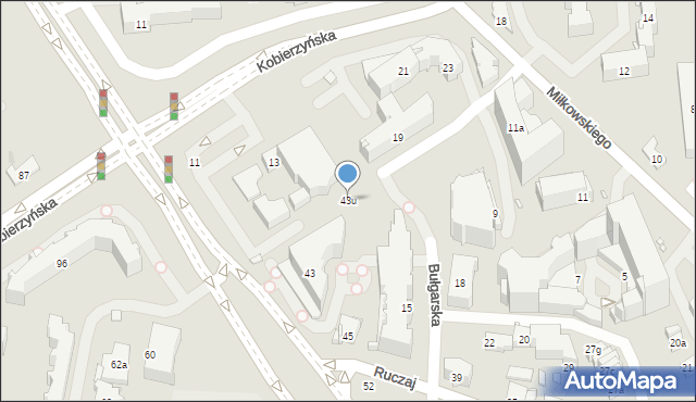 Kraków, Ruczaj, 43u, mapa Krakowa