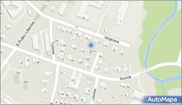 Kraków, Ruczaj, 9c, mapa Krakowa