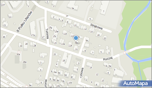 Kraków, Ruczaj, 9d, mapa Krakowa