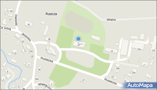 Kraków, Rusiecka, 13, mapa Krakowa