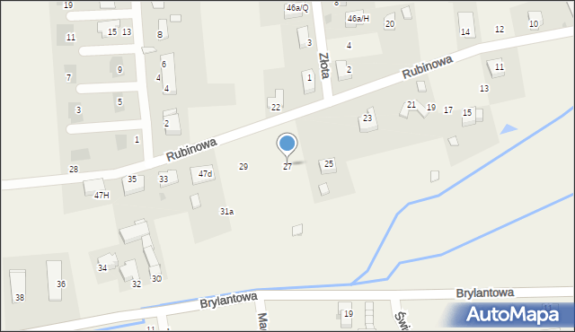 Krzeczyn Wielki, Rubinowa, 27, mapa Krzeczyn Wielki
