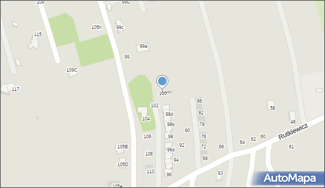 Łańcut, Rutkiewicz Wandy, 100, mapa Łańcut