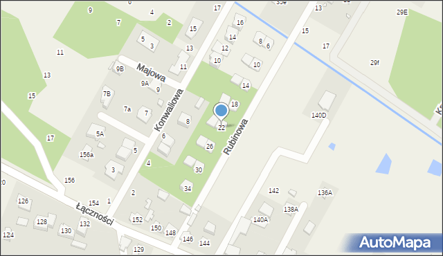 Łazy, Rubinowa, 22, mapa Łazy