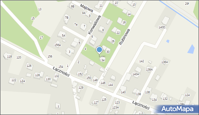 Łazy, Rubinowa, 36, mapa Łazy