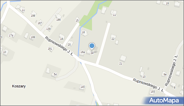 Limanowa, Rupniowskiego Joachima Łukasza, 14, mapa Limanowa