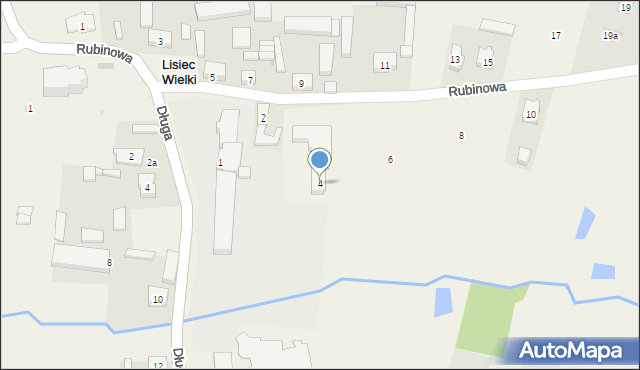 Lisiec Wielki, Rubinowa, 4, mapa Lisiec Wielki